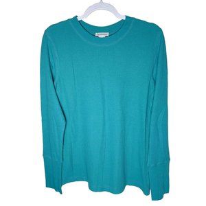 Sundance | Teal Crew Neck Waffle Knit Thermal Shirt